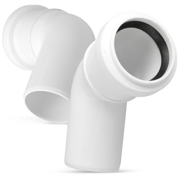 Колено сточных вод 40 мм 67 ° ПВХ разъем ПП.