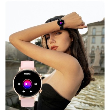 SMARTWATCH DAMSKI ROZMOWY MENU PL RÓŻOWE ZŁOTO