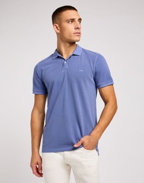 Lee Koszulka Męska Garment Dye Polo Surf Blue 112349954 L