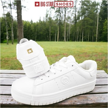 sneakersy Damskie Białe trampki Big Star ekoskóra buty sportowe NN274577 39