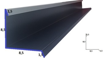 Obróbka przyścienna 2 ral 7016 MAT GRAFIT dł 1,95m
