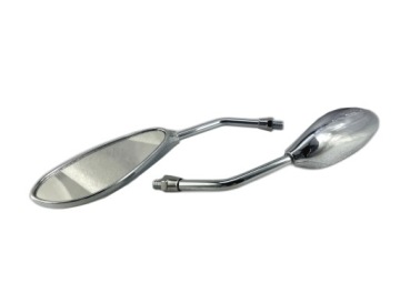 УНИВЕРСАЛЬНЫЕ ЗЕРКАЛА TEARDROP СКУТЕР МОТОЦИКЛ ХРОМ СЕРЕБРО M10 L+P