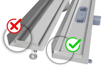 Линейный слив WALL VOGI Duo под плитку 80 см НИЗКИЙ СИФОН fi 50 сталь