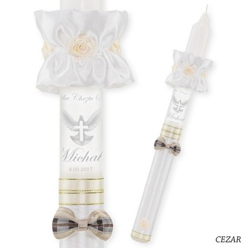 КРЕЩЕННАЯ СВЕЧА и КОРОБКА с серебряным изображением