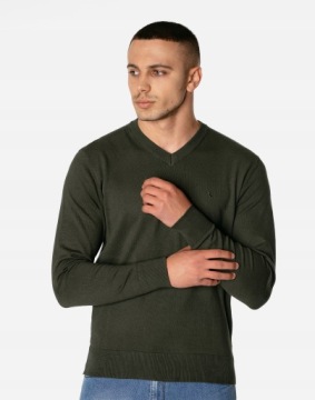 Cienki Sweterek Sweter Męski w Serek S1S C119 XXL