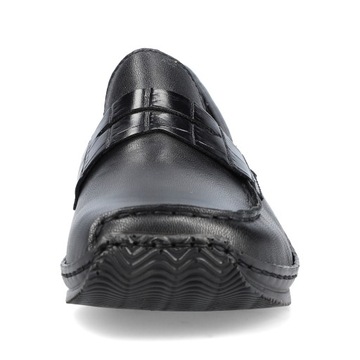 RIEKER czarne skórzane półbuty, buty damskie L1752