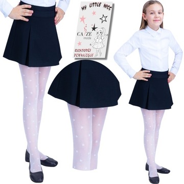 Модные колготки для девочек в горошек, черные в горошек, размер 158.