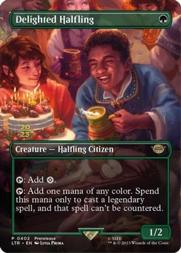 Delighted Halfling *FOIL, PROMO* [BORDERLESS]