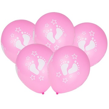 Balony Lateksowe Duże Różowe Na Baby Shower 5szt
