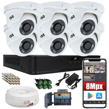 Zestaw monitoringu DVS 6 kamer 8Mpx aplikacja P2P