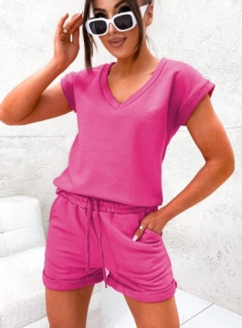 ЛЕТНЯЯ ХЛОПКОВАЯ СПОРТИВНАЯ ФУТБОЛКА ШОРТЫ РОЗОВАЯ ПРЕМИУМ XL