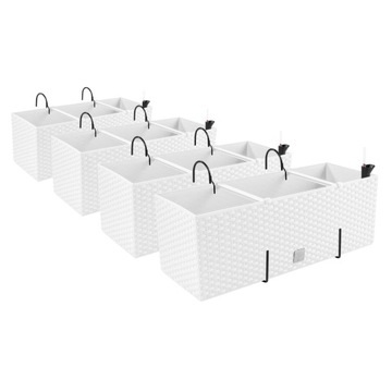 Komplet doniczek z hakami 4x DRTC500 biała