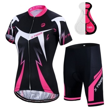 KOMPLET ROWEROWY DAMSKI DOPASOWANY X-TIGER ŻELOWY