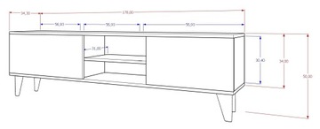 Подставка под телевизор, комод, полка для рукоделия, черная, стойка 180