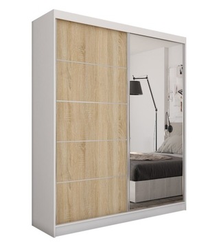Szafa przesuwna z lustrem M szer.160 cm Sonoma mat
