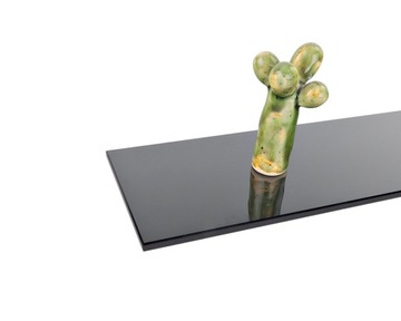 Półka szklana łazienkowa czarna szkło 6 mm Antisol czarny Planibel 15x70 cm