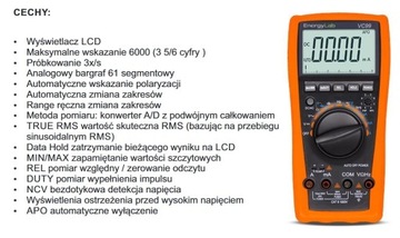Мультиметр VC99 TRMS LCD 6000max, температура, hFE, режим работы