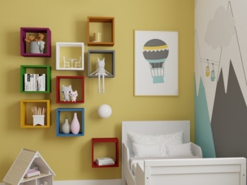 Книжная полка прикроватная БЕЛАЯ 30x30x20см LIME Wall Square