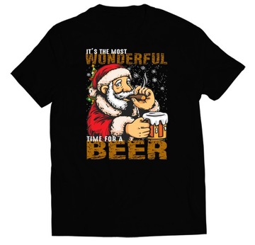 KOSZULKA ŚWIĄTECZNA TSHIRT MIKOŁAJ PIWO PREZENT 2X