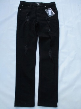 30S BOOHOOMAN SPODNIE JEANS Z PRZETARCIAMI DŻINSY