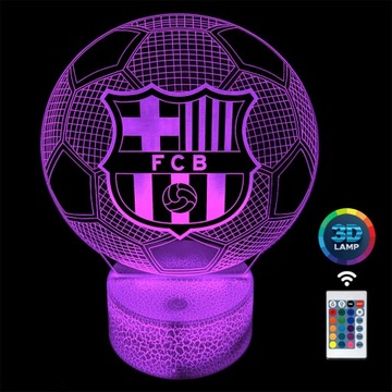 Lampka nocna FC Barcelona Piłka nożna 3D LAMP LED