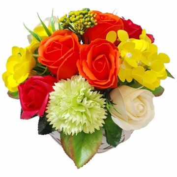 Букет мыльных цветов, розы, гортензии, мыльных гвоздик на День матери