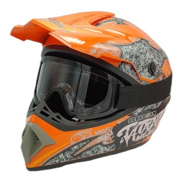 ШЛЕМ CROSS ДЛЯ МОТОЦИКЛА CROSS ENDURO ATV QUADA ЛЕГКИЙ + ОЧКИ В ПОДАРОК