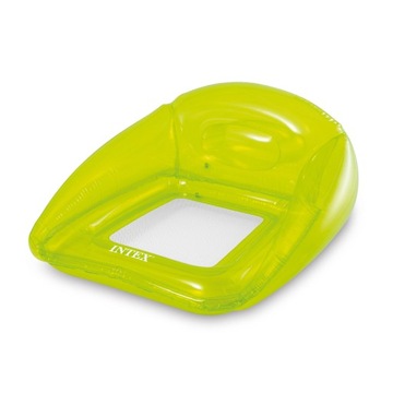FOTEL MATERAC DMUCHANY DO PŁYWANIA PLAŻOWY ZIELONY 104 x 102 CM INTEX