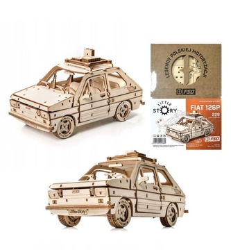 Little Story Drewniane Puzzle Model 3D Auto Samochód FSO Maluch Fiat 125p