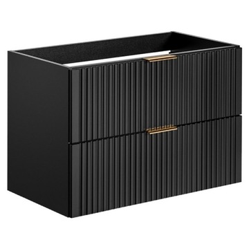 ADEL BLACK 82-80 Шкаф для ванной комнаты с умывальником SKY и сифоном FREE PRELOC