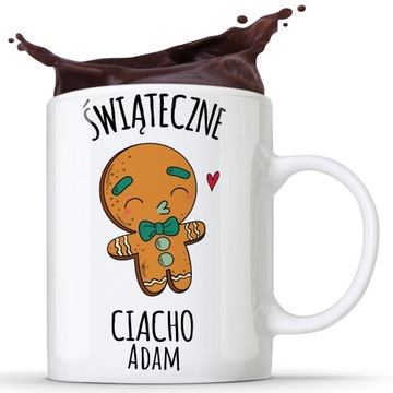 KUBEK ŚWIĄTECZNE CIACHO PERSONALIZOWANY KUBEK IMIĘ PREZENT NA ŚWIĘTA
