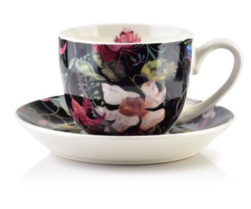 FILIŻANKA ZE SPODKIEM DO KAWY PORCELANOWA 250ML