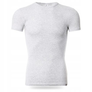 2X PODKOSZULKI MĘSKIE Z KRÓTKIM RĘKAWEM DOPASOWANE SZARE KOSZULKI MORAJ XXL