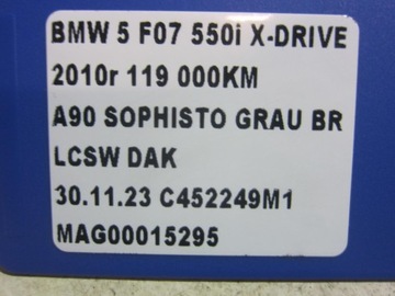 BMW F07 550I F10 F12 535I NÁPRAVA DIFER ZADNÍ 3.08 33107577102 7577101