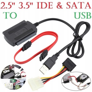 Przejściówka SATA / PATA / IDE do adaptera USB 2.0