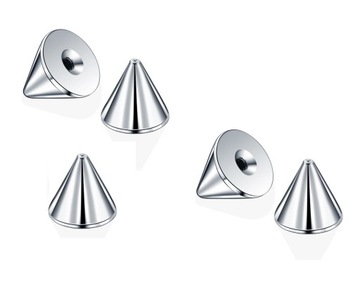 Stożki nakrętki do piercingu zestaw 5 sztuk 1,2/5