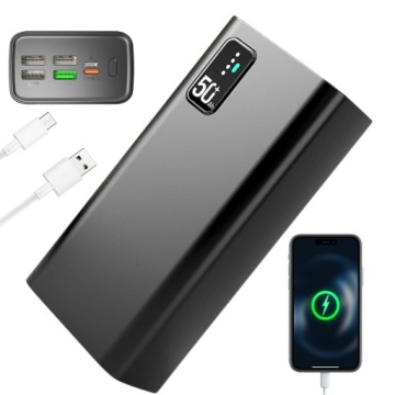 Powerbanka Power Banka Výkonná 30000MAH 22.5W Usb-c Usb-a S Kabelem