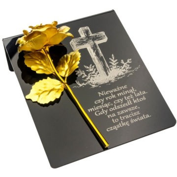 СВЕЧА С ГРАВИРОВКОЙ Кладбищенская подставка, украшение могилы, ВЕЧНАЯ РОЗА