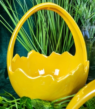 КОРЗИНА SHELL КОРЗИНА ЖЕЛТАЯ МАЛЕНЬКАЯ КРЫШКА ДЛЯ ЦВЕТОЧНОГО ГОРШКА