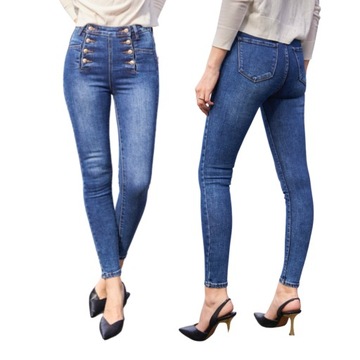 W738 JEANSY Z GUZIKAMI ELEGANCKIE RURKI STAN 40 L