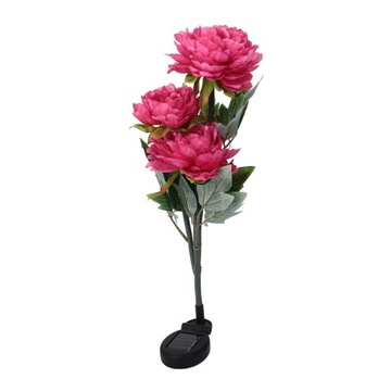 Solar Power LED 3 Heads Symulacja piwonii Rose