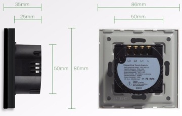 СЕНСОРНЫЙ ВЫКЛЮЧАТЕЛЬ WIFI TUYA ДВОЙНОЕ СТЕКЛО 2K SMART LIFE