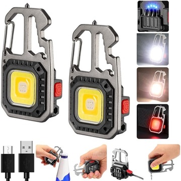 2x Mini przenośna latarka led na Akumulator brelok