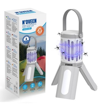 LAMPA owadobójcza LATARKA 2w1 NA OWADY KOMARY MUCHY ĆMY SKUTECZNA + GRATIS