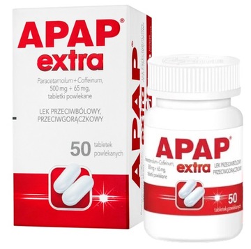 APAP Extra Lek Przeciwbólowy Gorączka 50 tabl.
