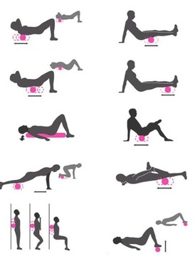 РОЛИК ДЛЯ МАССАЖА СПИНЫ НОГ МАССАЖНЫЙ РОЛИК НАБОР РОЛИКОВ МАССАЖЕР + ШАРИКИ 3в1