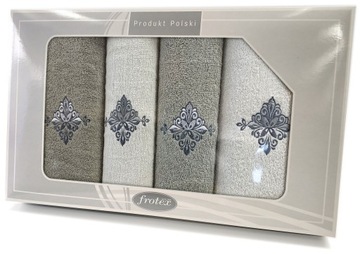 Komplet 4 ręczników Gift 50 70 pudełko Greno biały popielaty w3