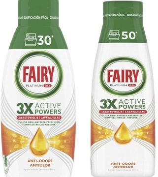 Fairy Platinum Anti-Odore Żel do Zmywarek 80myć 1600ml Świeża Cytryna