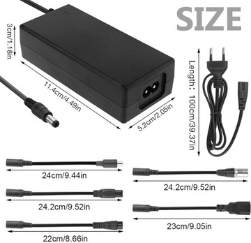 Зарядное устройство для электросамоката 42В 2А, набор из 6 разъемов VEGENA