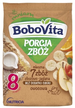 Bobovita mleczna Porcja zbóż 7 zbóż owocowa 210 g